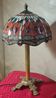 antique bronze lamp, glass paste lampshade, electrically redone