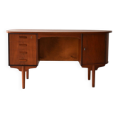 1960s oval Scandinavian teak desk
