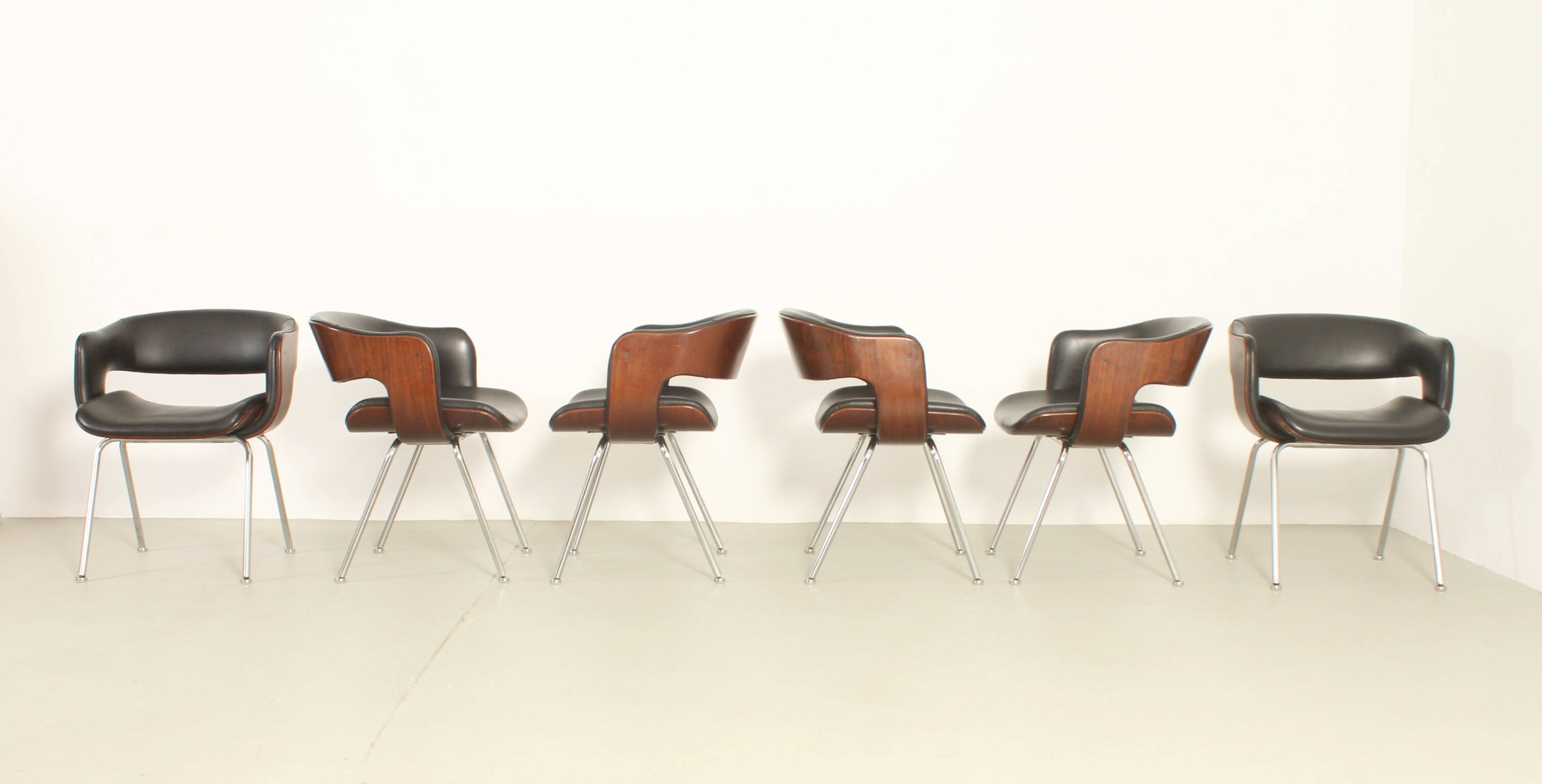 Set of six Oxford chairs by Martin Grierson for Arflex, 1963