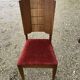 6 art deco chairs with red velvet seats