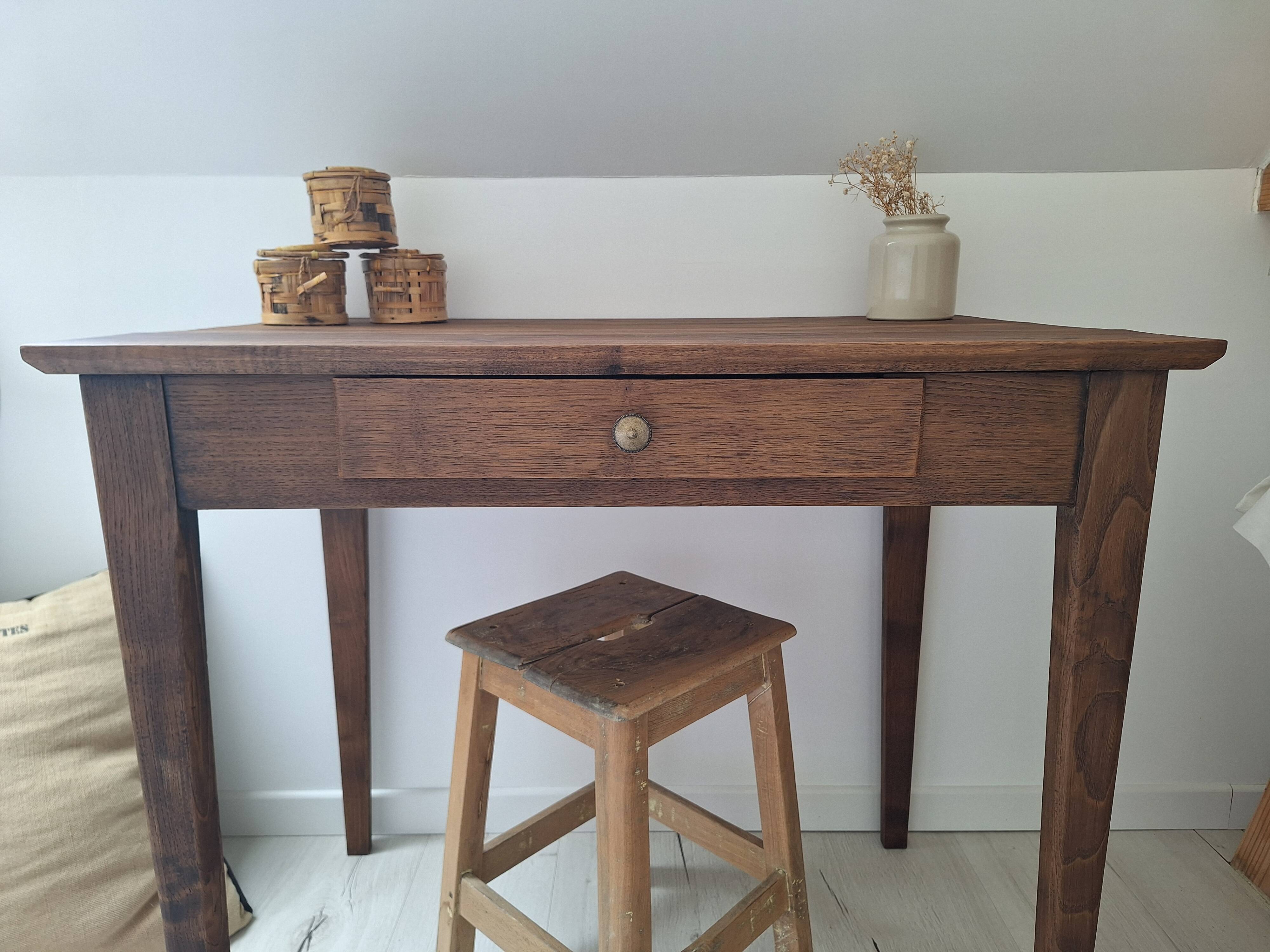 Old farmhouse side table in country style