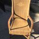 Fauteuil rotin vintage decor rouge