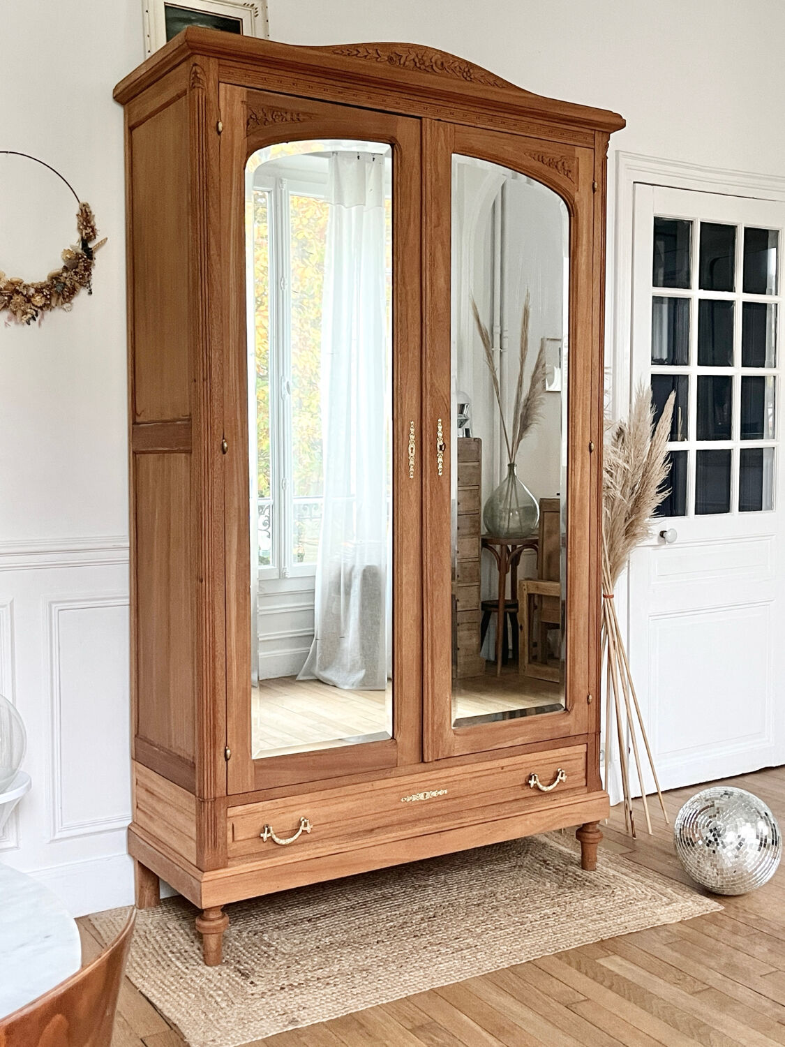 Fully restored mahogany wardrobe