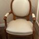 Pair of Louis XVI style medallion armchairs, late 19th / early 20th century.