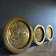 Set of 3 vintage brass North African trays