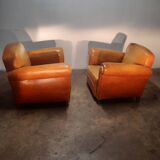 Pair of club shoes from the 1950s in tawny leather.