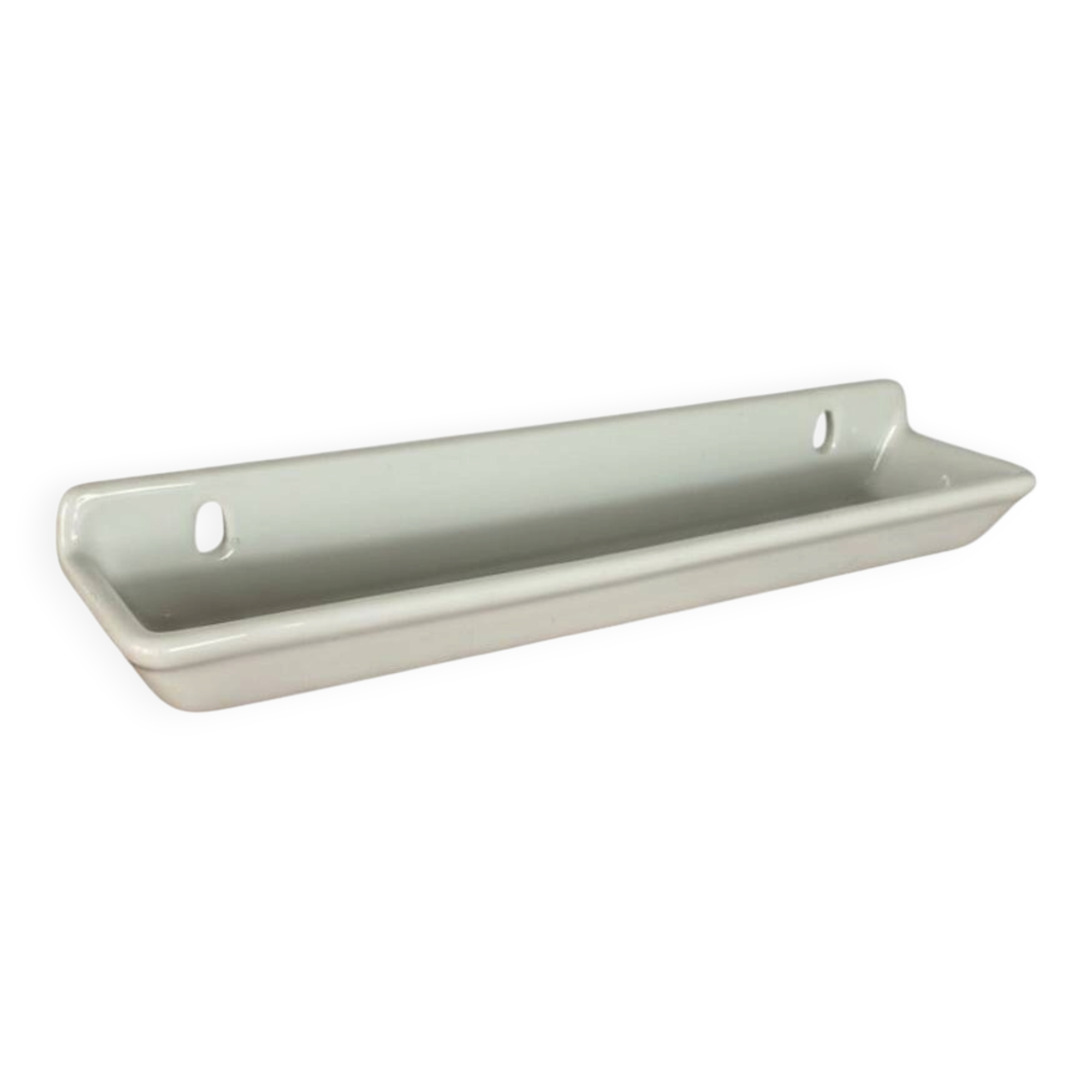 Antique wall-mounted porcelain ceramic catchall.