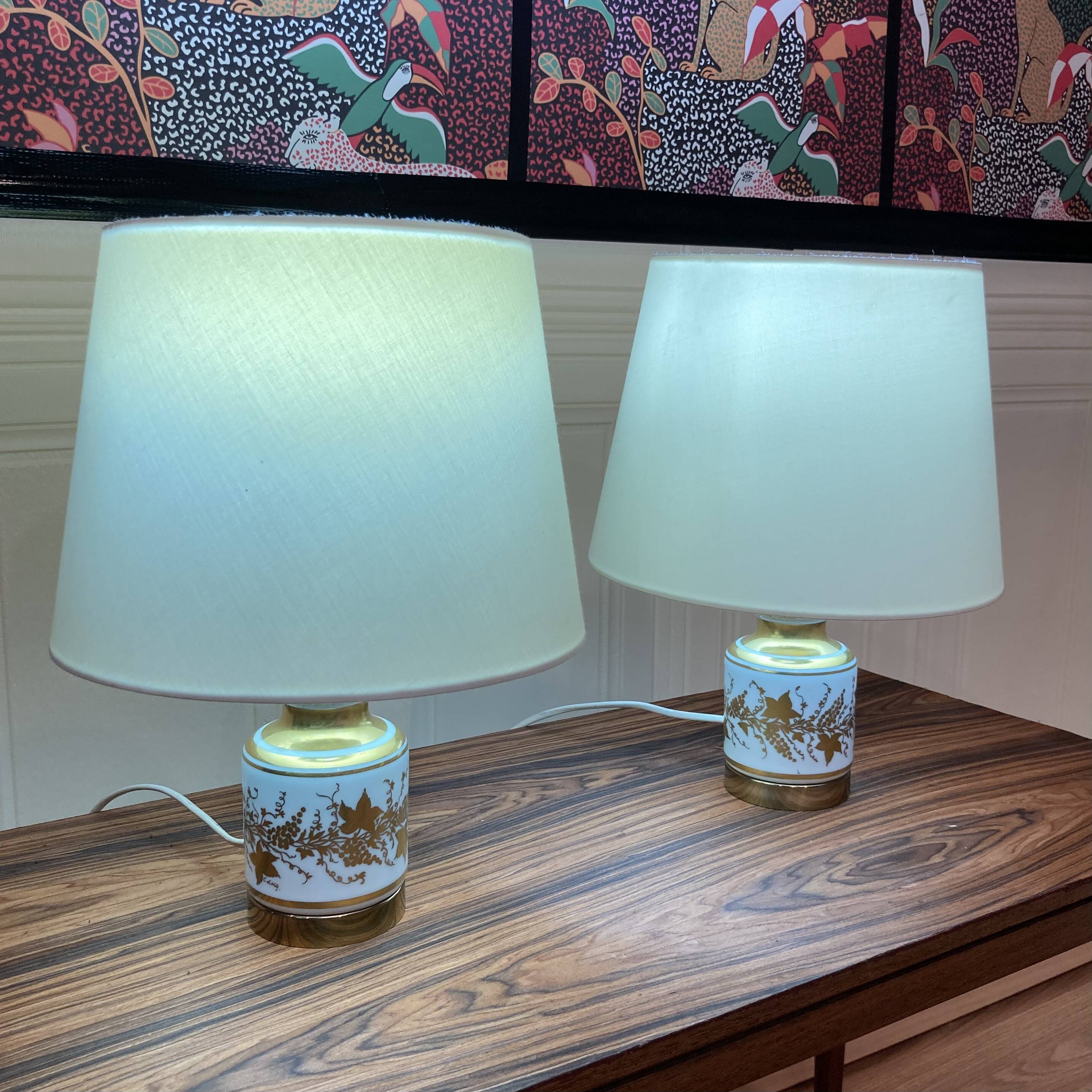 Pair of ceramic lamps "1950s scandinavian design".