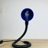 Blue flexible snake lamp, 80s, vintage