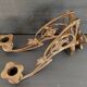 Double candlestick in gilded brass