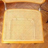 Chair in the B32 style, light wood and cane