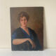 Portrait woman oil on wood