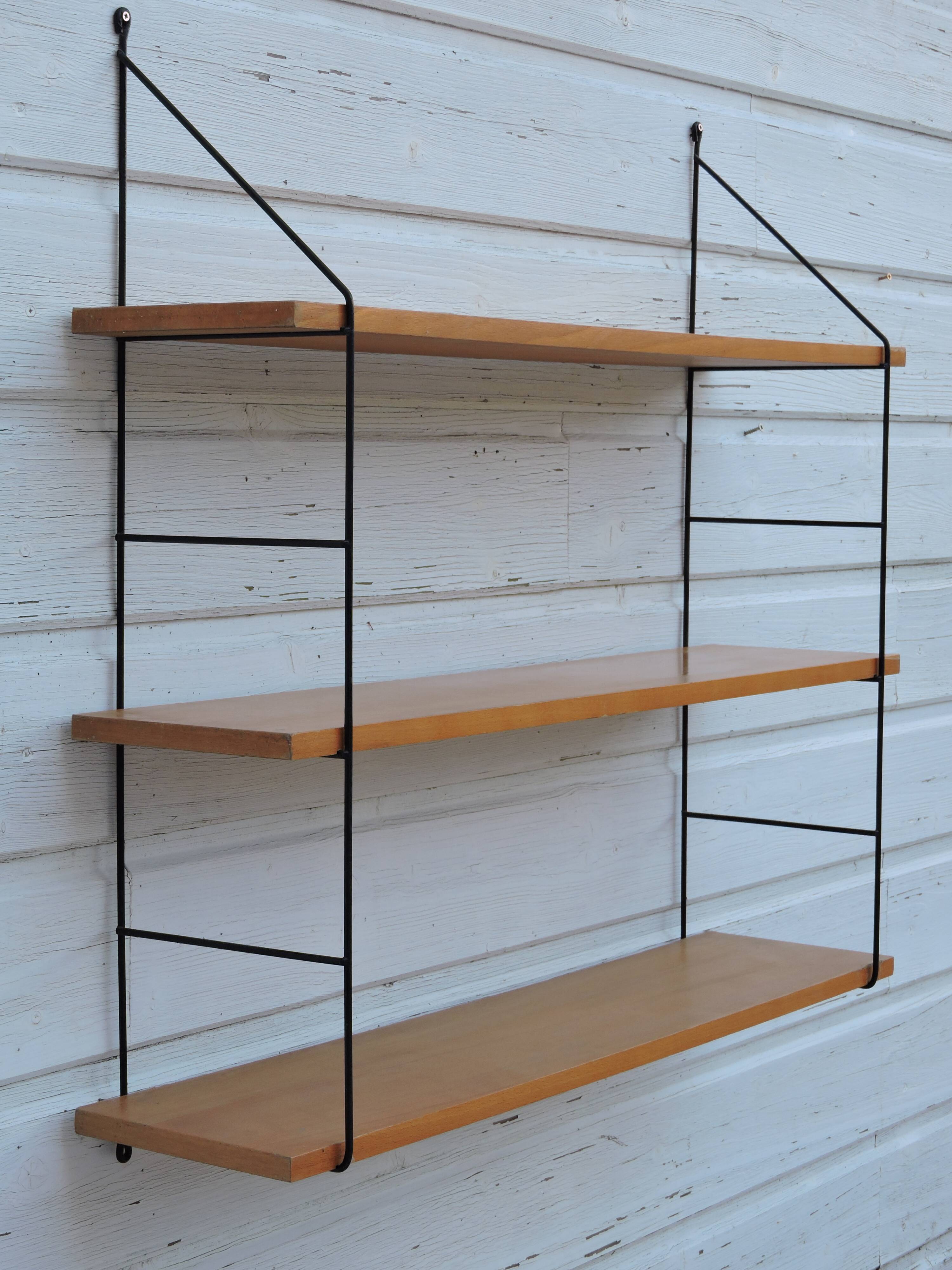 Wall shelf vintage wire and wood
