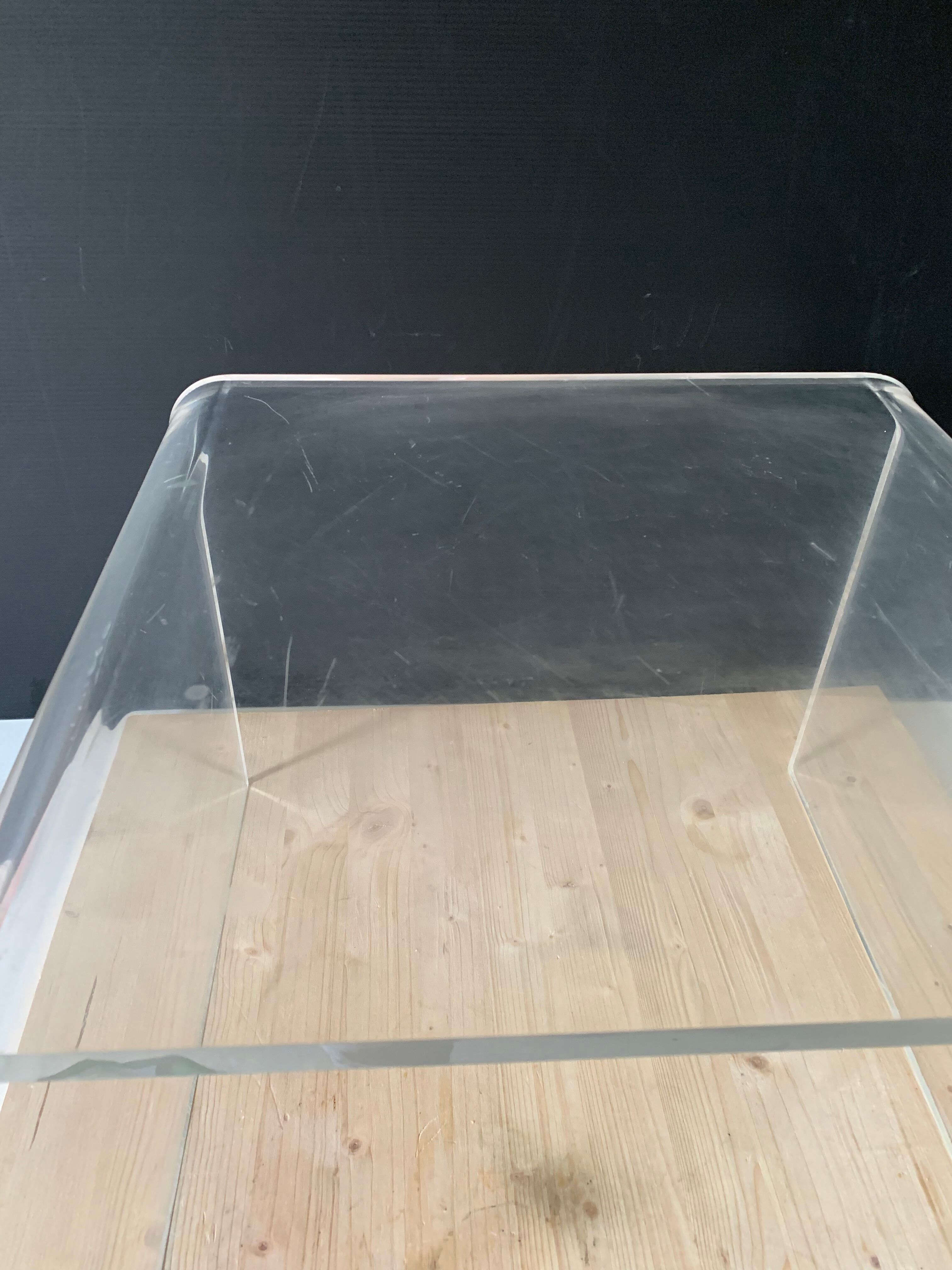 Plexiglass bedside table