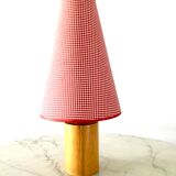 Lampe champignon vintage bois massif