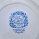 Ridgway "Pagoda" Staffordshire white and blue soup plates