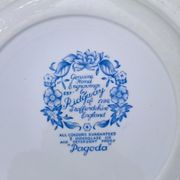 Assiettes creuses blanc et bleu Ridgway "Pagoda" Staffordshire