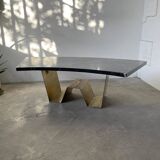 Addor 60s sculptural marble and brass coffee table