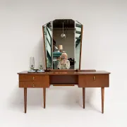 Vintage dressing table with fold-out mirrors, 1950’s