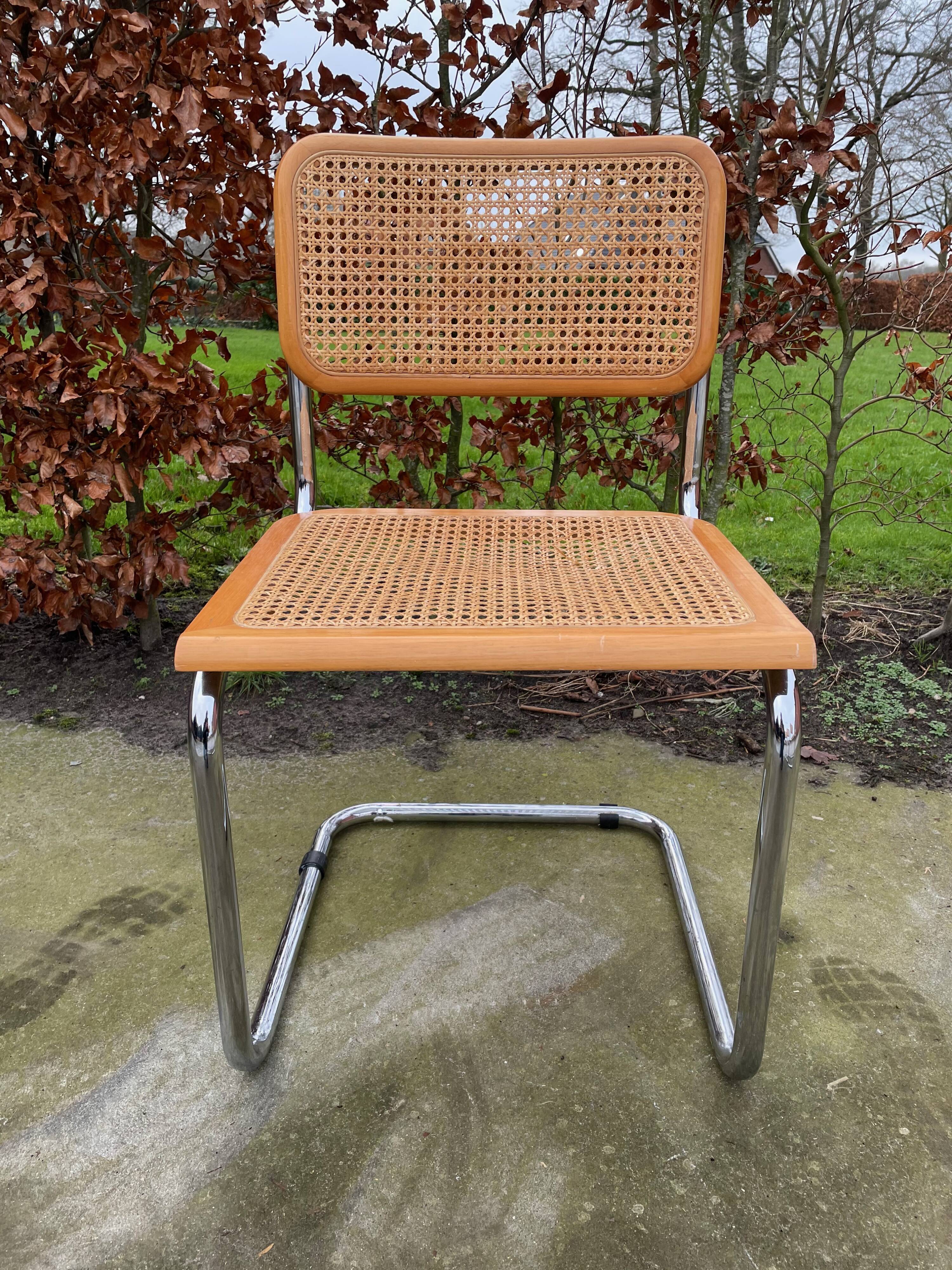 Lot of 4 Chairs Model Cesca designed by Marcel Breuer