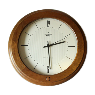 Wooden framed kitchen wall clock, made by Junghans, vintage