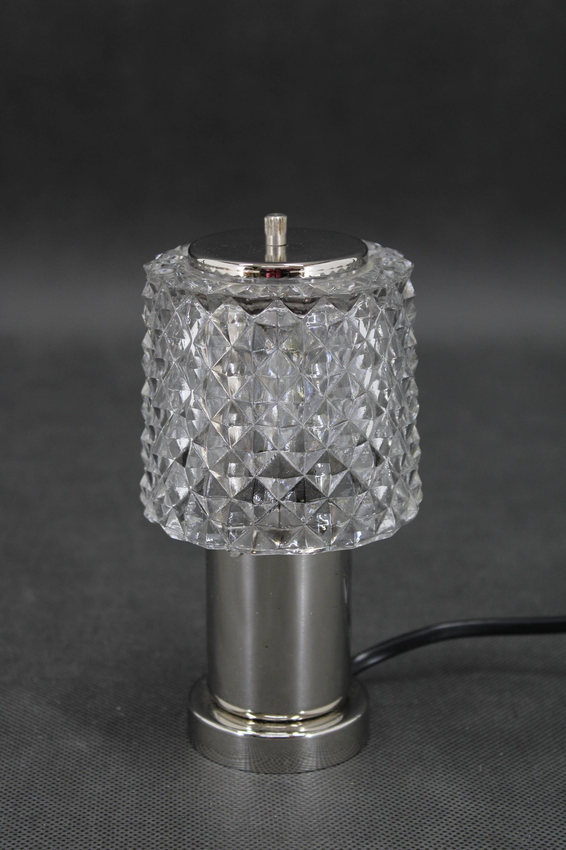 1970s Glass Table Lamp by Kamenicky Senov, Czechoslovakia