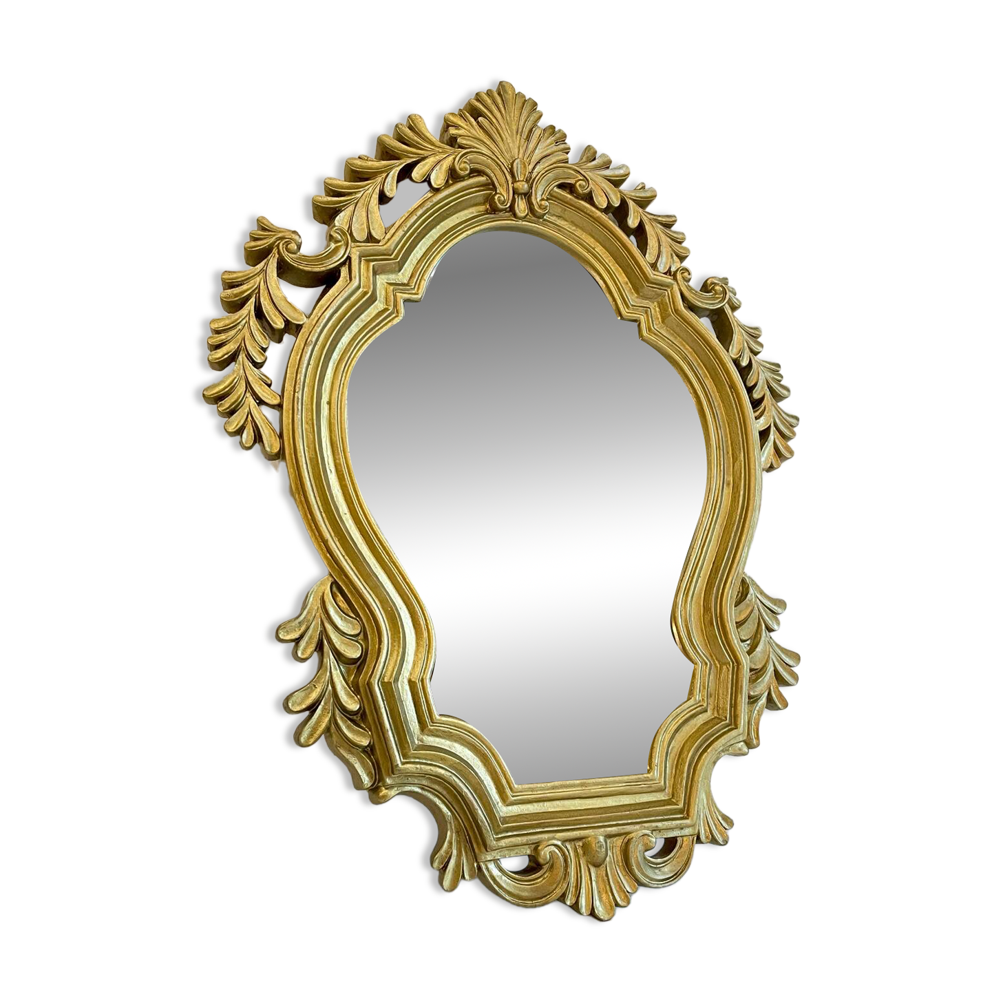 VINTAGE GOLD MIRROR ROCAILLE STYLE – 24x32cm