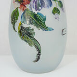 Art Nouveau vase signed floral decoration in glass paste. 40 cm. Year 20