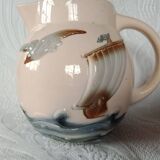 Pitcher jug - Digoin Sarreguemines - Sailboat on the waves and seagull