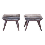 Pair of Art Deco Beech Stools, Original Preserved Condition, Czech, 1920s