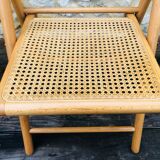 Set of 2 vintage folding chairs, rattan cane for Habitat, circa 70/80