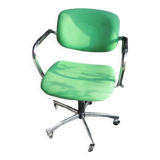 Ancien Fauteuil de Bureau Pivotant Vert