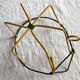 Vintage plant support 60s yellow and black iron