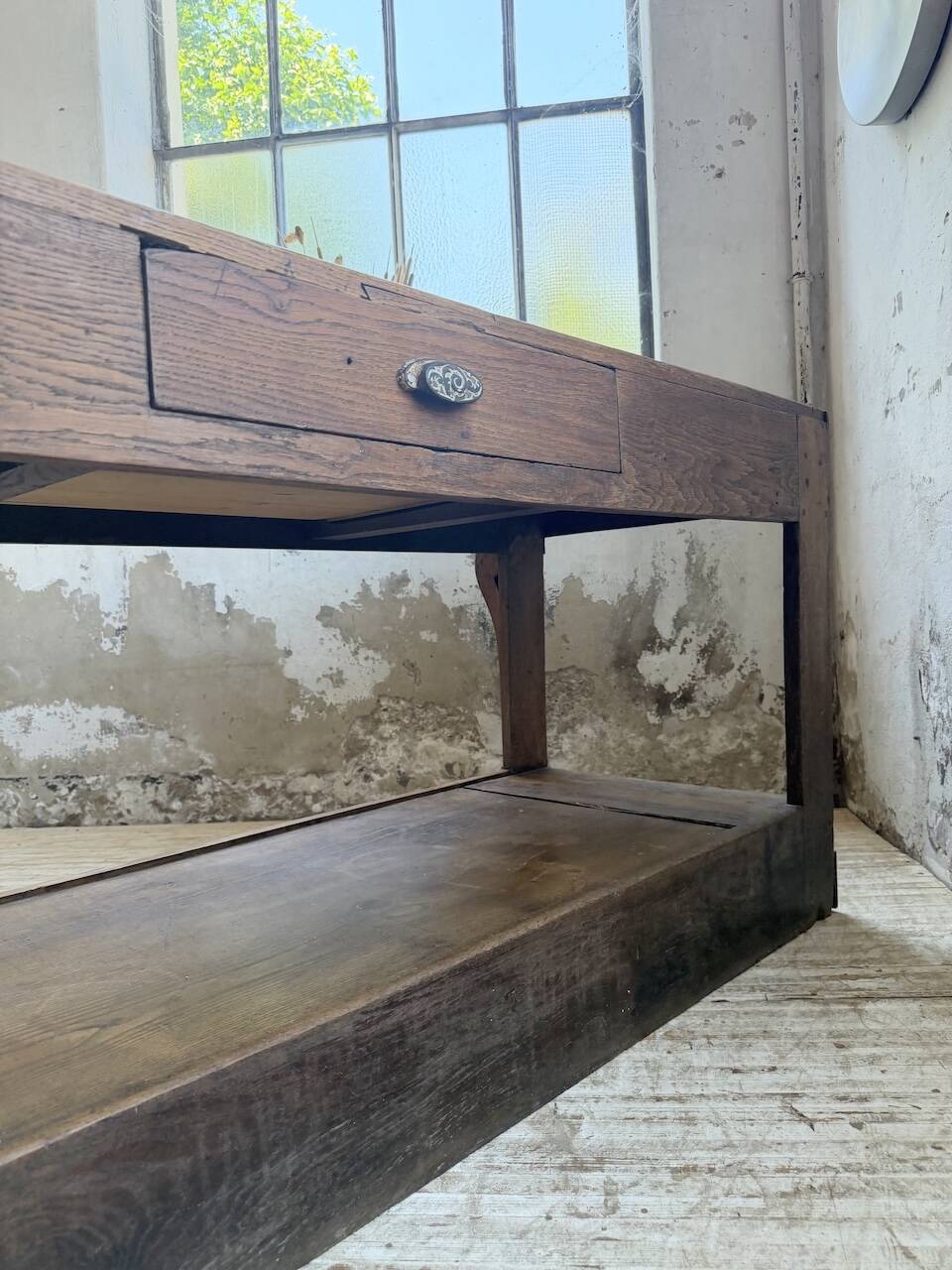 Table de gantier drapière 1900 chêne massif 330cm XL