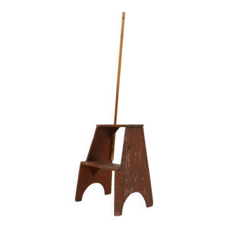 Industrial Wooden Stepladder, France ca. 1900