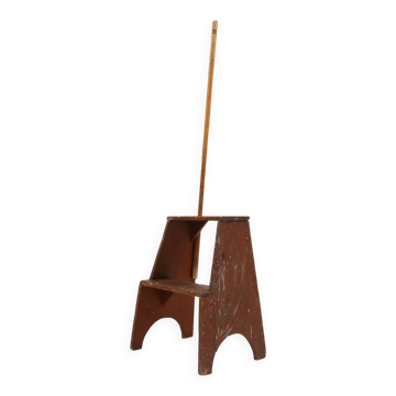 Industrial Wooden Stepladder, France ca. 1900