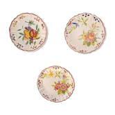 Lot de 3 assiettes anciennes style provencal motifs floraux