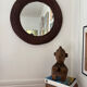 Mid-century wicker and rattan mirror