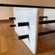 1980s White Marble Rectangular Coffee Table Postmodern Glass
