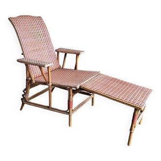 Chaise longue en rotin