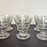 6 Art Deco liqueur or port glasses