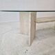 Italian Coffee Table in Travertine and Facet Cut Glass, 1980s