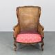 Antique Carved Wing Chair with Cane Sides , Czechoslovakia