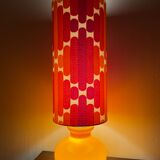 Camaieu table lamp - orange opaline and vintage fabric