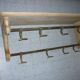 Vintage wall coat rack with shelf and 8 sliding pads