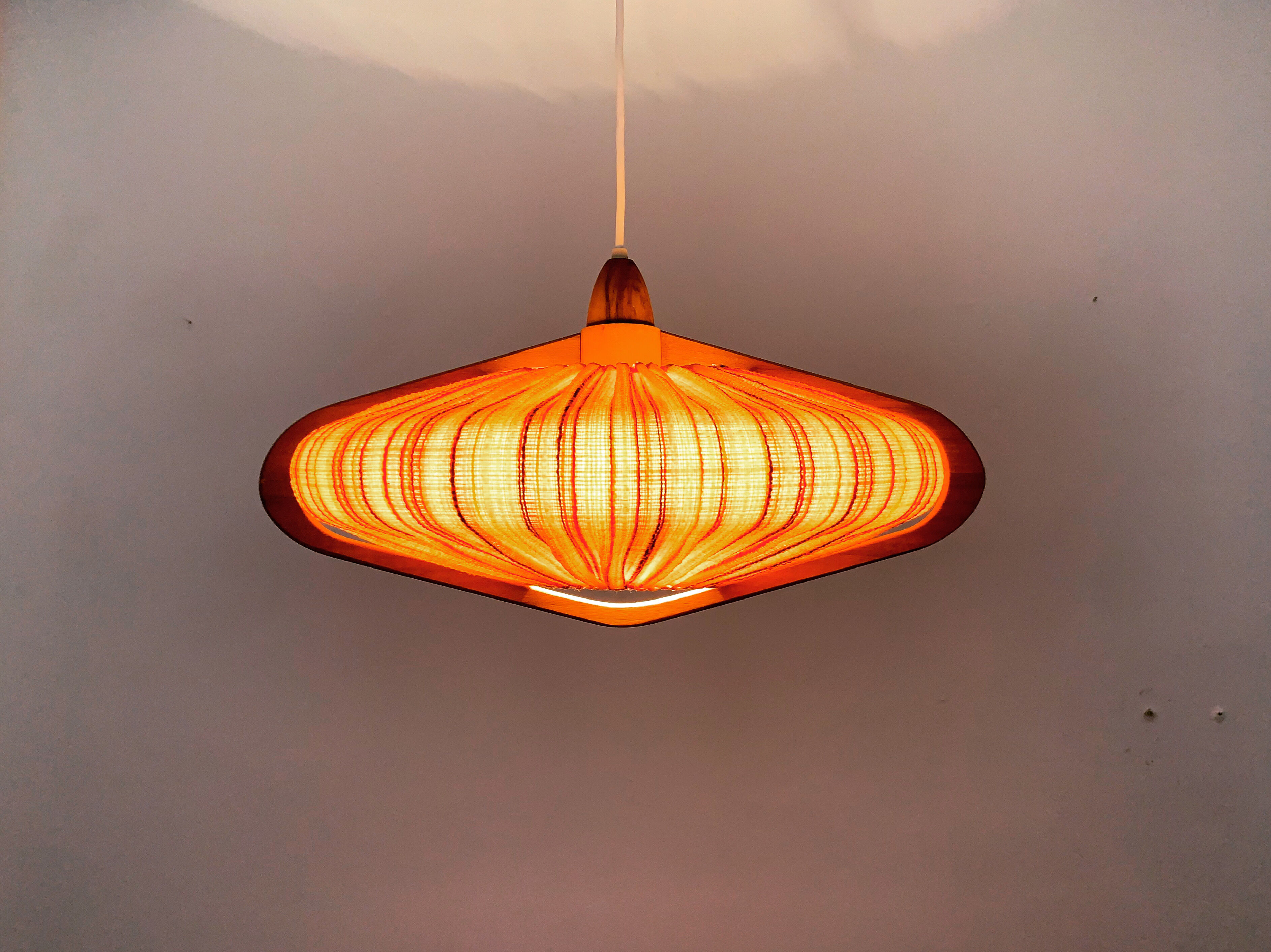 Walnut pendant lamp by Temde