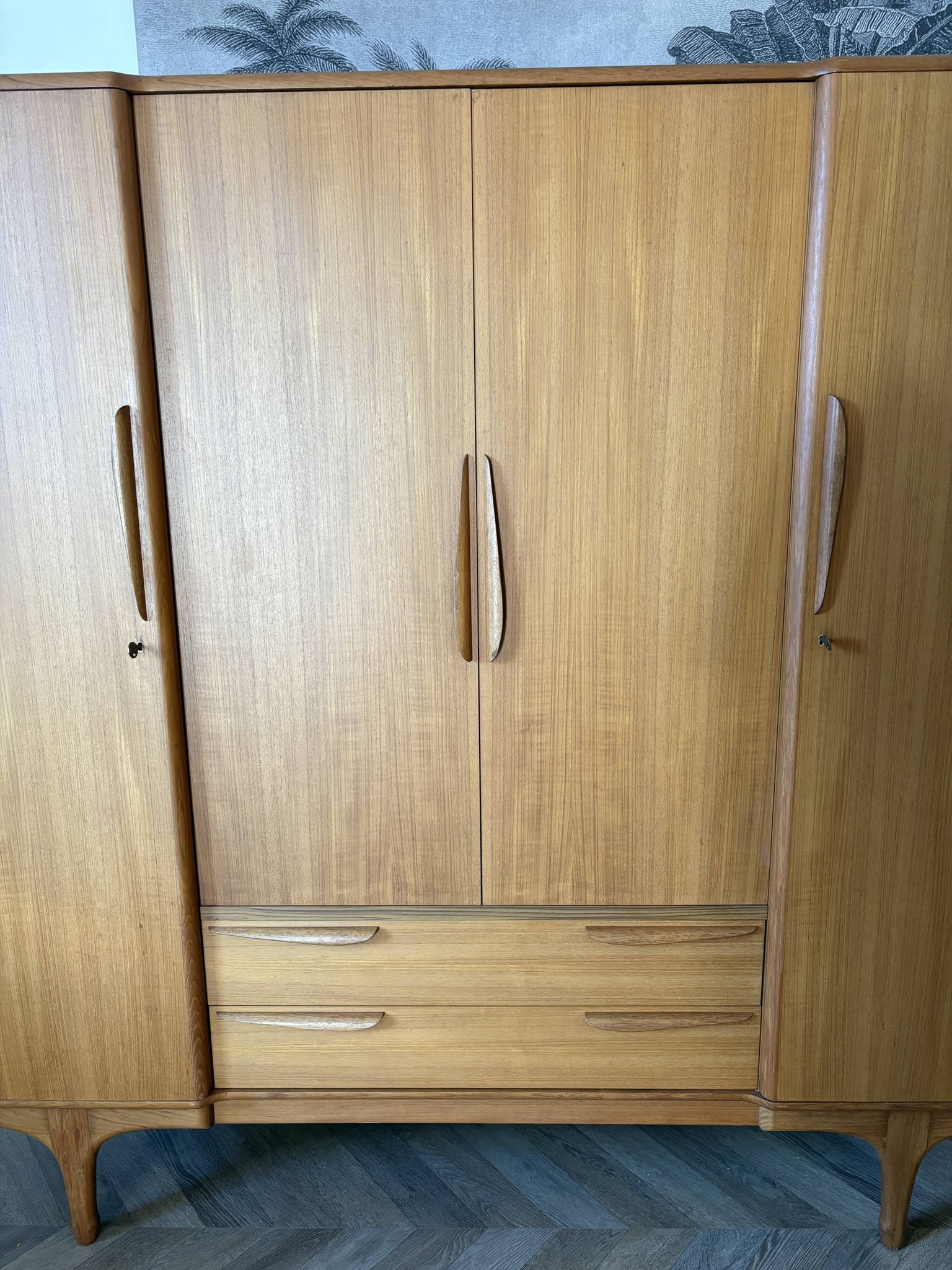 Vintage teak Scandinavian wardrobe