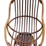 Rotating and rocking rattan armchair