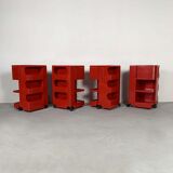 Boby Trolley rouge par Joe Colombo pour B-Line