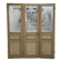 Set of three Art Nouveau 20th-century wooden and etched glass partition doors